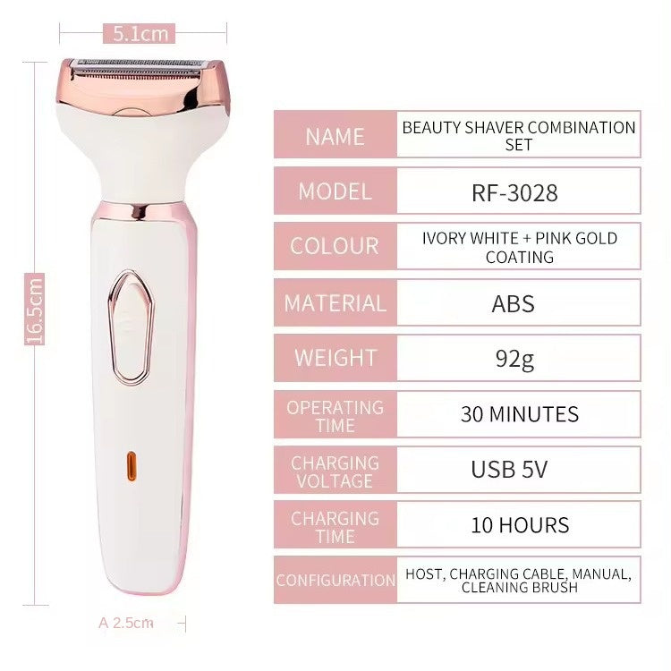 Electric Women's Hair Trimmer for Intimate Care - Multi-Functional Underarm and Pubic Hair Trimmer and Shaver