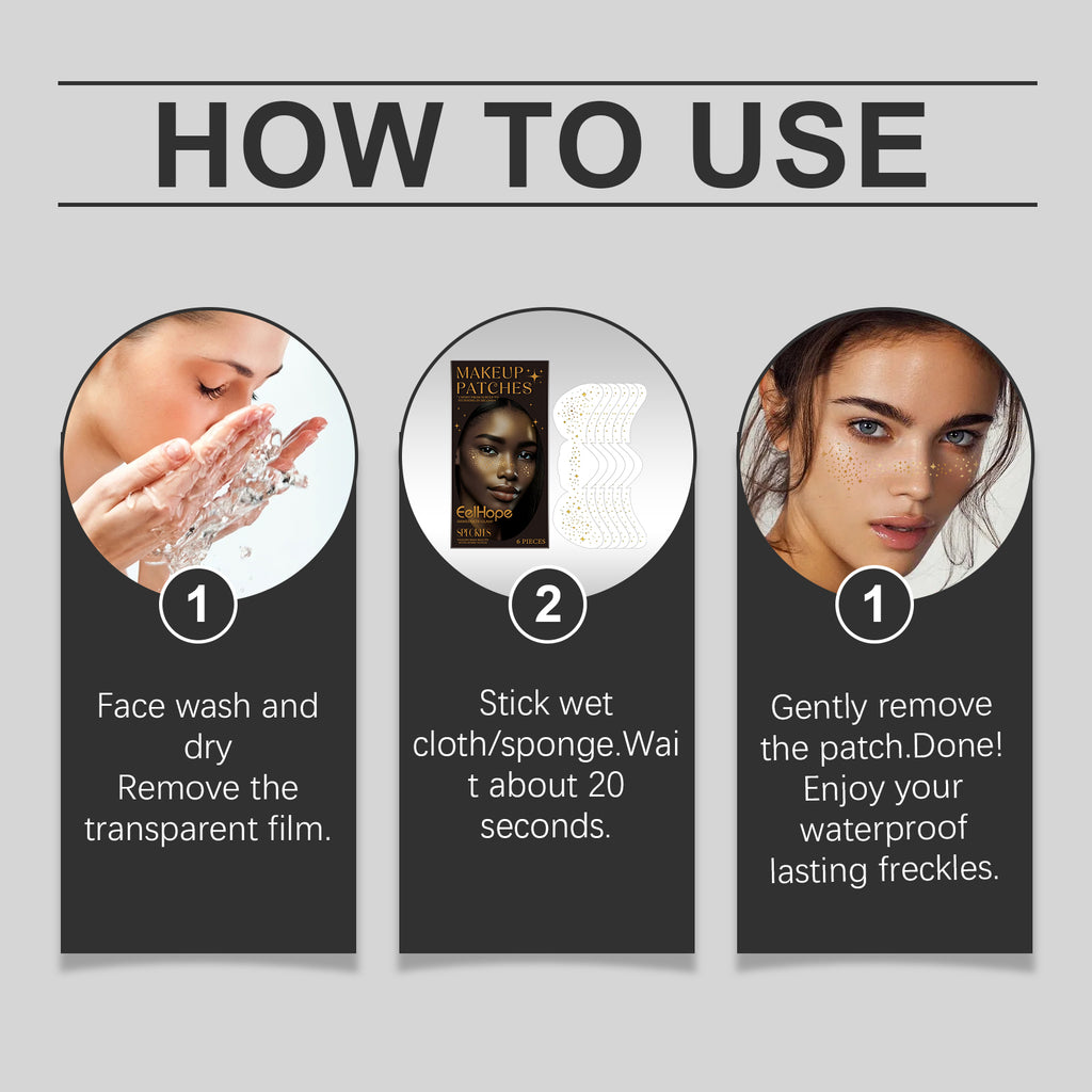 Eelhope Party Freckle Tattoo Stickers Create Natural Freckle Makeup Makeup Stickers With Glitter Spot Tattoos