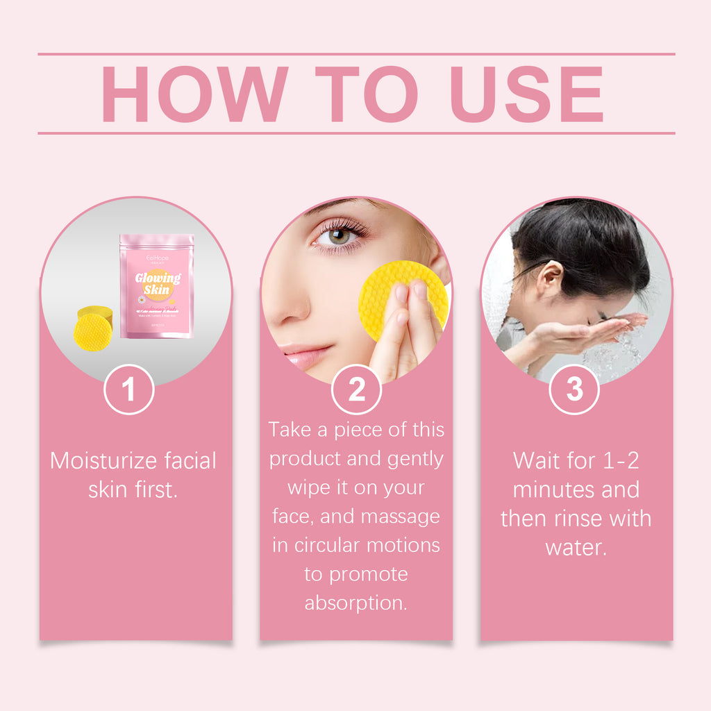 Eelhope Turmeric Acid Cleansing Pad Gently Cleanses Facial Skin Pores, Moisturizes And Refreshes Skin Care