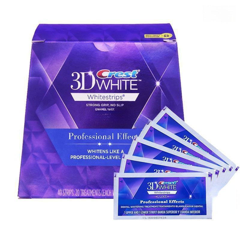 3D Teeth Whitening Strips Set - 20 Pairs Per Box, Tooth Whitening Stickers for Removing Yellow and Stains, Gift Box Packaging